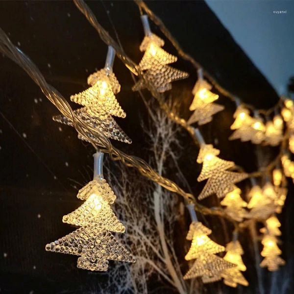 Saiten 1,5 / 6M Weihnachtsbaum Elch Schneeflocke LED Lichterketten Girlande Dekoration für Zuhause Fee Licht Weihnachtsdekor Jahr