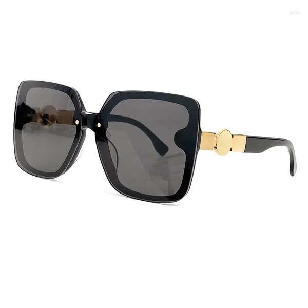 Óculos de sol Big Square Frame Luxury Sun Glasses Ladies 2023 Tons diários UV400 Óculos Gafas de Sol