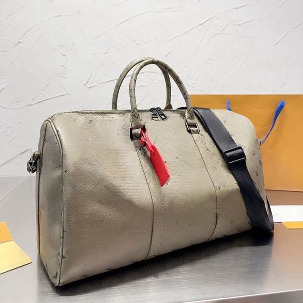 Горячая дизайнерская спортивная сумка, сумки для багажа большой вместимости, посадочная сумка, клатч, роскошная сумка, сумка через плечо с покрытием из холста, кожаная дорожная сумка, классическая сумка с принтом, с покрытием l5