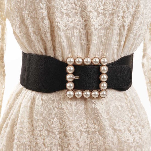 Cintos Novo Ciolada elástica de estilo coreano Camisa feminina Ciriment de vestido decorativo largo Branco branco preto Belts para mulheres Z0404