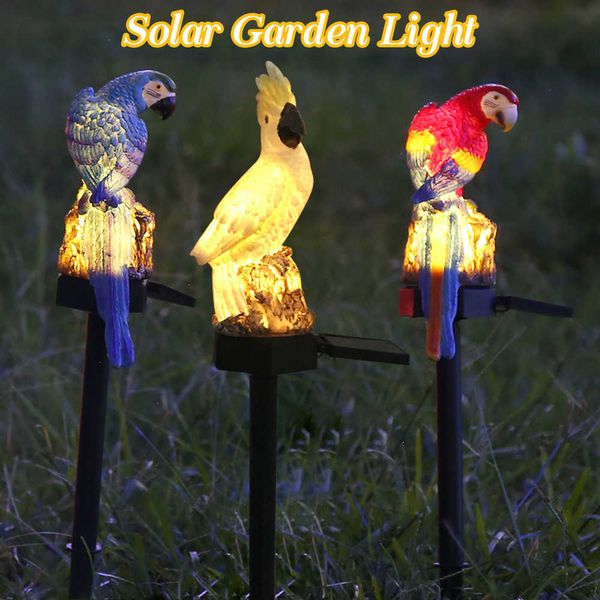 LIGUNDA DE NOVIDADE POWER SOLAR LED PARROT GRAWN LIGHT Água à prova d'água Lâmpada da paisagem Luminagem de quintal ao ar livre Estátua criativa Ornamento P230403