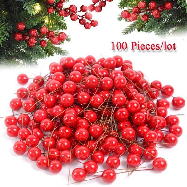 Dekorative Blumen 100 Stücke Perle Künstliche Blume Gefälschte Kleine Beeren Dekor Für Weihnachtsbaum Geschmückte Hochzeit Kranz Handwerk Zuhause