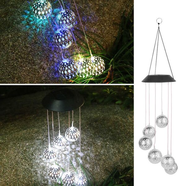 Neuheit, die LED-hängende Spinner-Kugel-Solarlichter für Garten-Dekor-Wind-Glockenspiel-im Freiensolarweihnachtswindbell-Licht-angetriebenes Solarbetriebenes P230403 beleuchtet