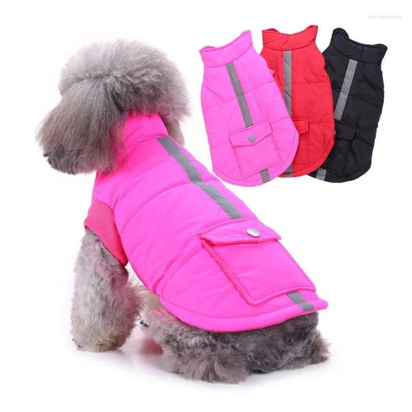 Hundebekleidung Haustier Hundekleidung Winter Warme kleine mittelgroße Jacken Gepolsterter Fleecemantel Sicherheitsreflektierende Designkleidung Teddyweste