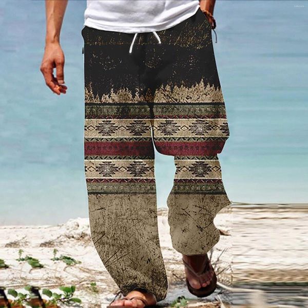Мужские брюки Мужчина летний пляж хиппи гарем мешковал бого йога гавайцы повседневная капля, промежность, брюки растягивались чинос