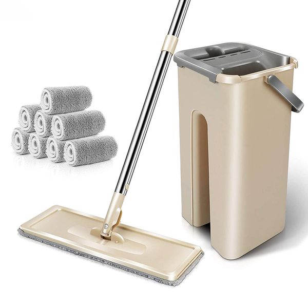 Mops Micro Fiber Flat Smop с ручкой для ведра не нужно чистить сжимающую швабру Mop Mop.