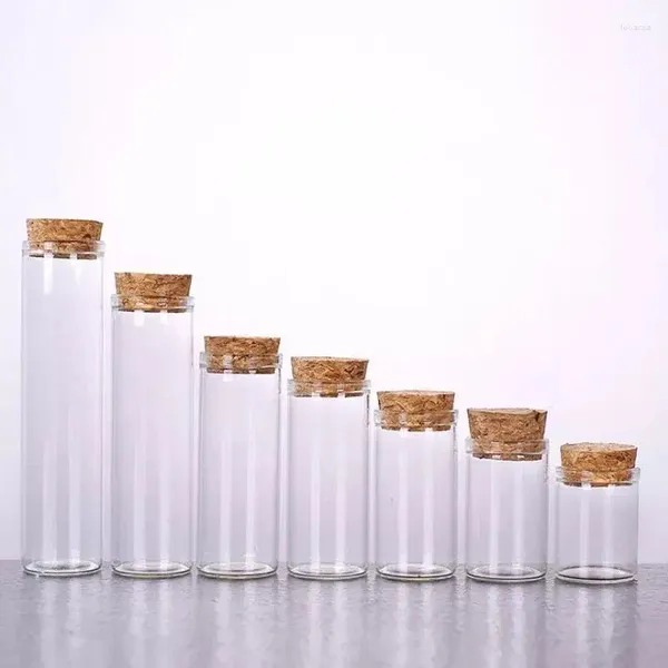 Şişeler 50pcs/lot 30 70mm 30ml Cam Flakonlar Kavanozlar Cork Tıpa ile Test Tüpü Besin Sıvı Baharat Kavanoz Boş Şeffaf Açık