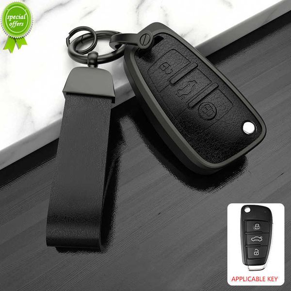 Nuova copertura della cassa chiave dell'automobile della lega di cuoio Shell Fob per Audi A1 A3 8P A4 A5 A6 C7 A7 S3 S7 S8 R8 Q2 Q3 Q5 Q7 Q8 SQ5 TT RS3 RS6 Keyless