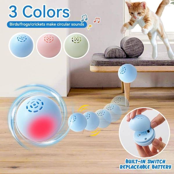 Katzenspielzeug für Katzen, die sich selbst bewegendes interaktives mintfarbenes Kätzchen intelligenter automatischer rollender Ball elektrisch trainieren