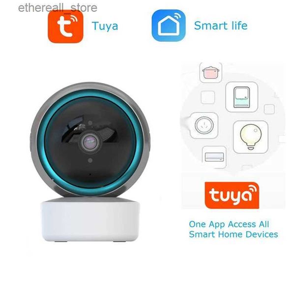 Monitores para bebés QZT Tuya Cámara IP WIFI Interior 360 Domo Cámara de seguridad para el hogar Videovigilancia Visión nocturna Monitor para bebés Mini cámara CCTV WIFI Q231104