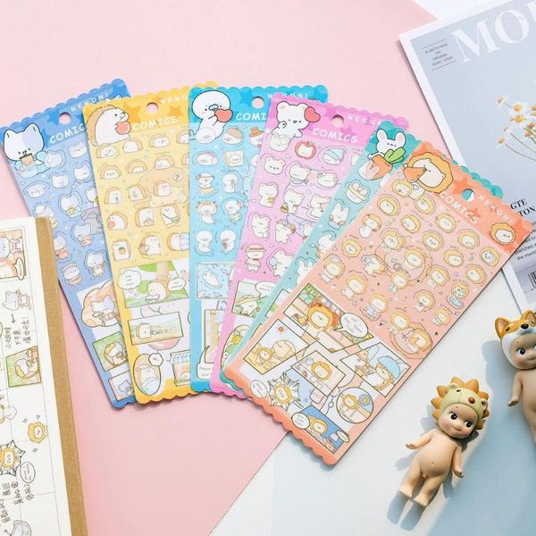 Confezione regalo NEKONI Simpatici adesivi animali per bambini Artigianato Materiale Diario Cancelleria Adesivo decorativo Happy Planner Accessori Forniture