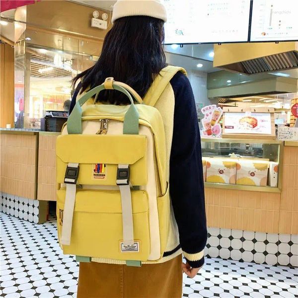 Rucksack Schöner Adrette-Stil für Damen und Mädchen, süße Kontrastfarbe, Rucksäcke mit mehreren Taschen, für Studenten, Schule, Laptoptasche, tragbar