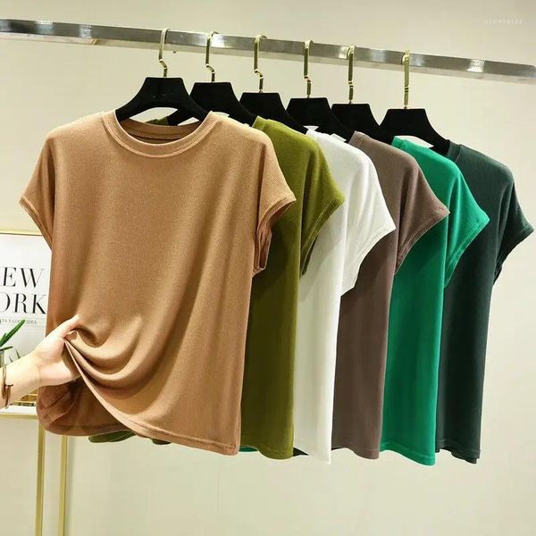 Delle donne Degli Indumenti Da Notte Modale Manica Corta Filo Del Viso Elastico T-Shirt Femminile di Estate Girocollo 2023 Est Allentato Che Basa La Camicia Magliette E Camicette Per