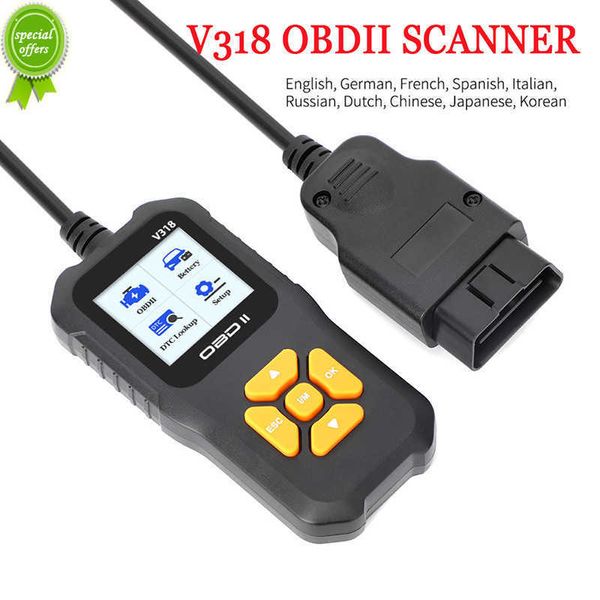 Novo Auto OBD2 Scanner Code Reader Motor Scanner de falhas Ondersteunt