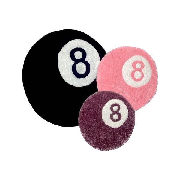 Мебель для дома Художественные ковры 8 Ball Black Area Rug Коллекция Hypebeast Коврик для кроссовок Спальня Коридор Игровая комната Акриловый модный напольный коврик ручной работы Поставщик