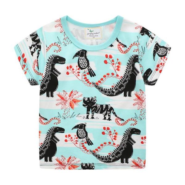 Shirts Jumping Meters Jungen Mädchen T-Shirts für den Sommer Kinderkleidung Tiere drucken niedliche Kurzarm-T-Shirts Tops Baby