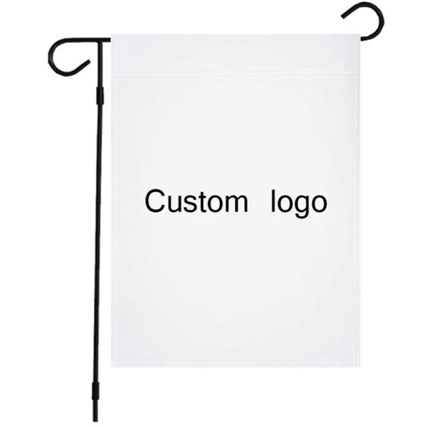 Bandeira de jardim personalizada de 18x12 polegadas com seu logotipo de design para bandeiras diretas OEM DIY 1105