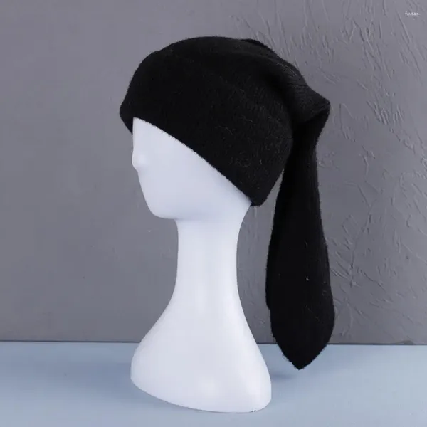 Berretti Cappello da sci Berretto invernale Maglia calda per donna Orecchio Berretto con teschio all'uncinetto Sci all'aperto