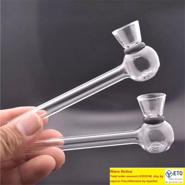 wholesale Glastabak Löffelpfeifen Rauchen geblasenes Glas Hand 12cm Abnehmbares Ölbrennerrohr Zwei Funktionen
