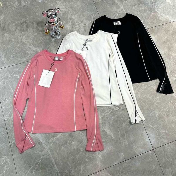 Женские трикотажные футболки, дизайнерский новый N Nanyou Gaoding, маленький ароматный ветер, вышивка, украшение, контрастный цвет, свитер с круглым вырезом для женщин ZJK0