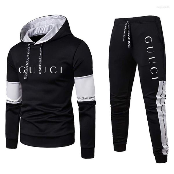 Tute da uomo Moda uomo Felpa Set Felpe con cappuccio Set Tuta 2 pezzi Abiti Jogger Tuta di marca Maschile Pullover Inverno Abbigliamento streetwear