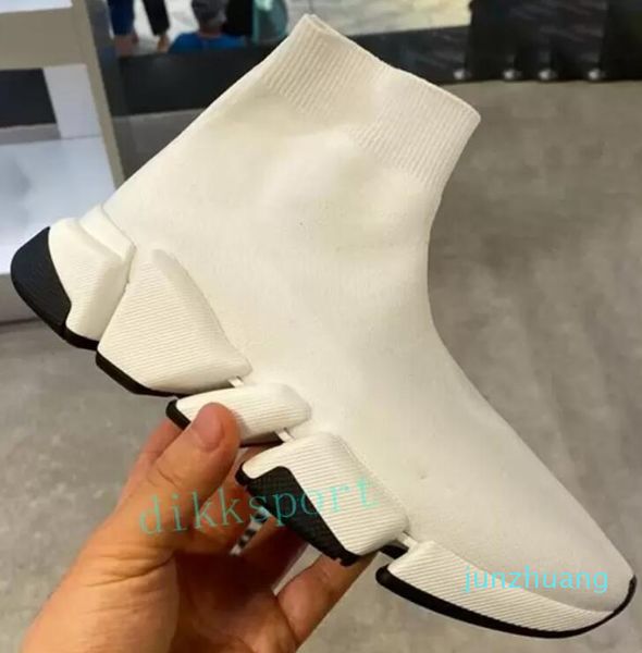 Men Women Sock Shoes Designer Casual Original Slip-On Black Branco Verde Treno Verde Tênis Vestido de Botas 33