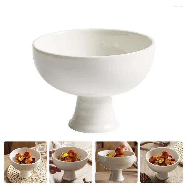 Set di stoviglie Mini porta cupcake Ciotola in ceramica per la casa Insalata di frutta alta che serve utensili a base alta per l'ospitalità