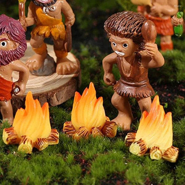 Gartendekorationen Feuer Ornamente Model Halloween Miniaturen Harz gefälschter Lagerfeuer Campingparty Gefälligkeiten vorstellen, als Spielzeug Mikrohaus Dekoration