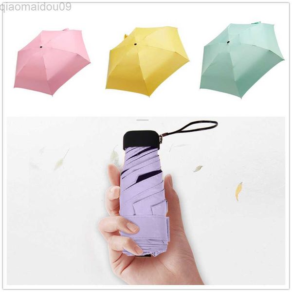 Regenschirme Rainy Day Pocket Umbrella Mini Folding Sun Umbrellas Parasol Sun Foldable Umbrella Mini Umbrella Candy Color Traveling Rain Gear AA230404