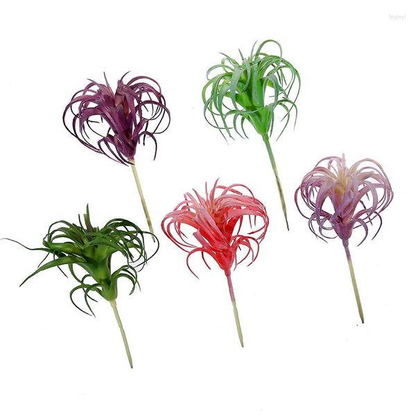 Flores decorativas 17cm Diy Artificial Ar Grass Tillandsia Suculenta Folha de Abacaxi Flor Falsa Planta Tabela Flor