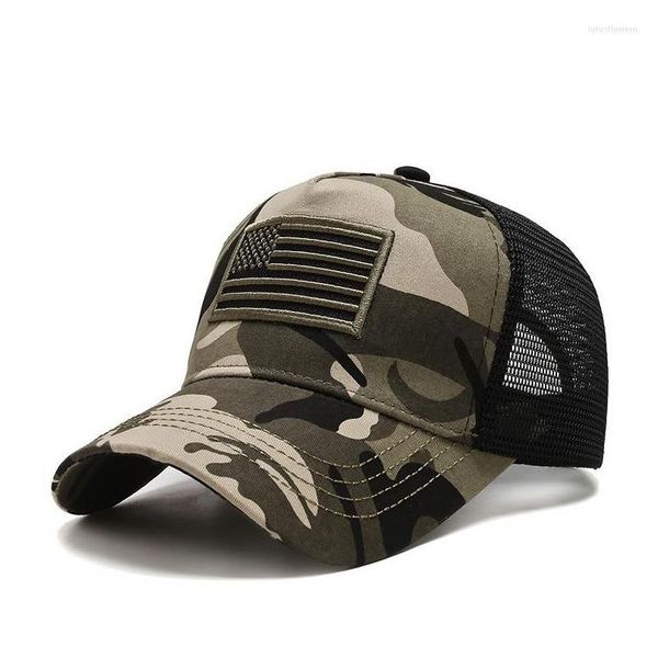 Ballkappen Ballkappen Männer Mesh Baseball Cap Frauen Taktische Armee Militär Papa Hut USA Amerikanische Flagge US Uni Hip Hop Hüte Outdoor Drop Deli Dh3E9