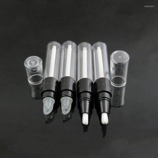 Bottiglie di stoccaggio 10/30/50 pezzi 4ml Tubo per lucidalabbra/Bottiglia vuota rotonda Mini Twist Pen Usa e getta in plastica Dial Up con punta in silicone