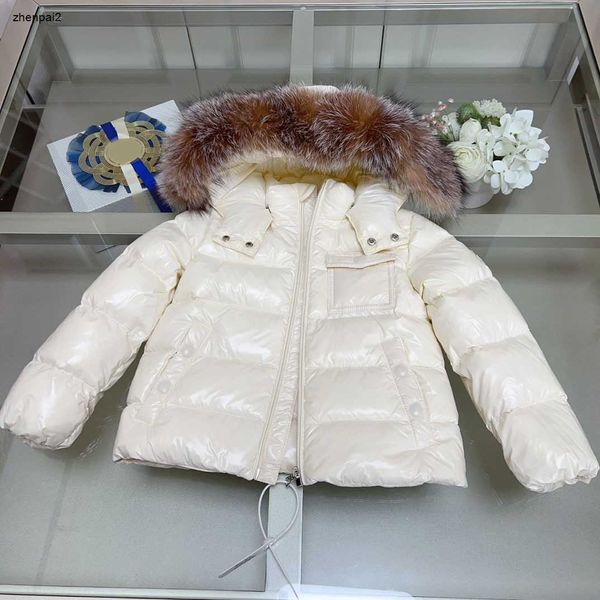 Jaqueta luxuosa de inverno para bebê, tecido de algodão e poliéster de nylon, casaco infantil tamanho 110-160, sobretudo para crianças nov05