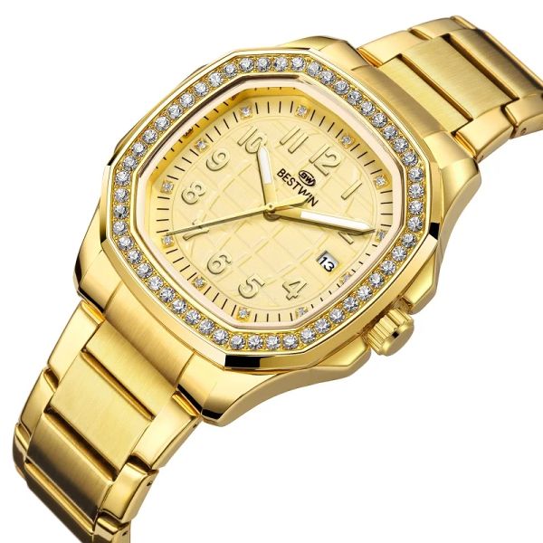 2023 novo relógio de luxo negócios à prova dwaterproof água masculino relógio luminoso data aço inoxidável quadrado quartzo relógio masculino reloj hombre
