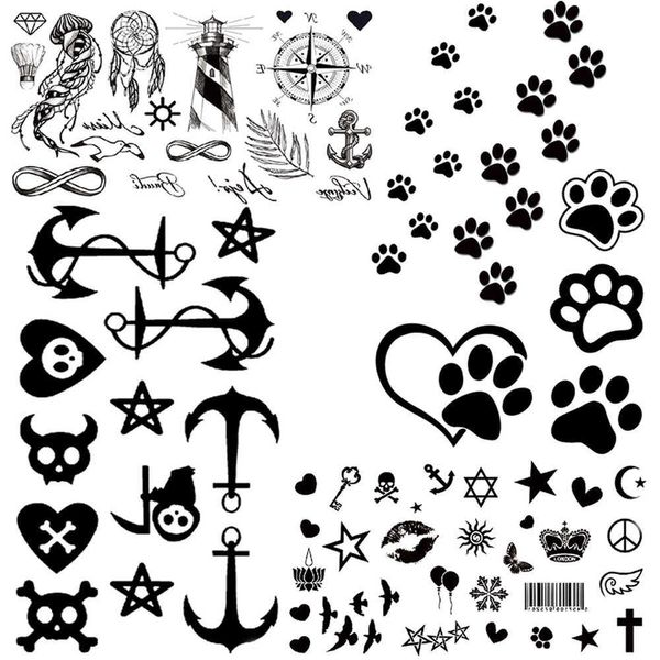 5 PC Tatuaggi Temporanei s Cartoon Tatuaggi Temporanei Adesivi Donne Body Art Fiore Tatuaggio Finto Zampa Carina Ragazze Morning Glory Tatuaggi Impermeabili Regali Z0403