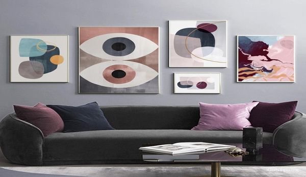 Moderne abstrakte Auge geometrische Linie Wand Kunst Leinwand Malerei nordische Poster und Drucke Wand Bilder für Wohnzimmer Home Decor3969963