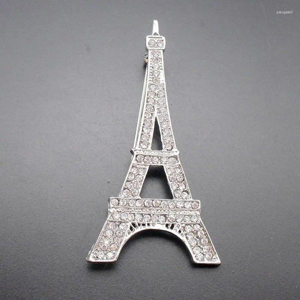 Broches Moda Senhora Cristal Torre Eiffel Forma Espumante Strass Pin Broche Item NO.: BH7436