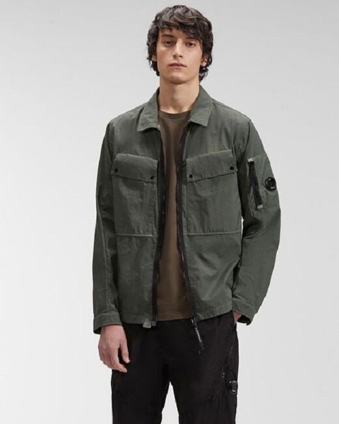Vestuário de nylon tingido utilitário overshirt jaquetas specialstore668 casual zíper ao ar livre à prova de vento agasalho masculino casacos tamanho M-XXL preto verde exército