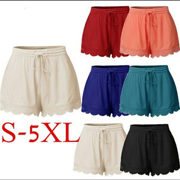 Womens Shorts Mulheres Verão Explosão Cor Sólida Lace Feminino para Roupas Femininas Roupas YRW6936 230403