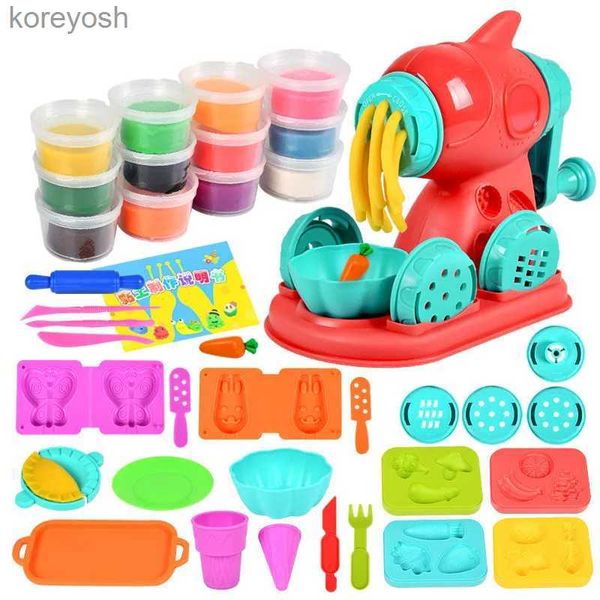 Cozinhas jogar comida crianças cor argila máquina de macarrão gelo diy simulação jogar casa brinquedo conjunto plasticina molde ferramenta produção brinquedosl231104