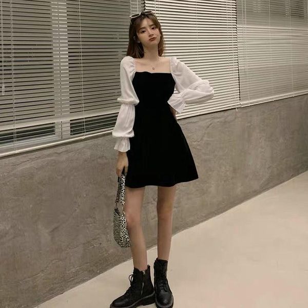 Abiti casual 2023french Square Let Trena Abito in vita coreano in stile coreano Slip A-Line Halter Skirt Female Summer Plus size