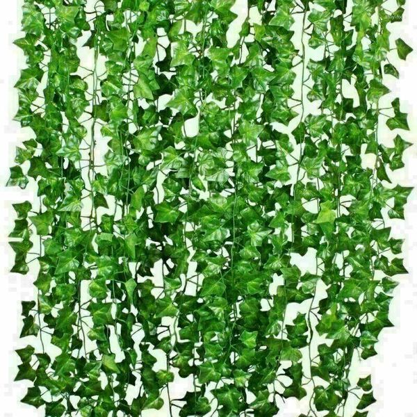 Dekorative Blumen Diy Fake Home Decor Grünes Efeublatt Pflanze Hängende Blätter Laub Creeper Wall Vine Künstlicher Kunststoff