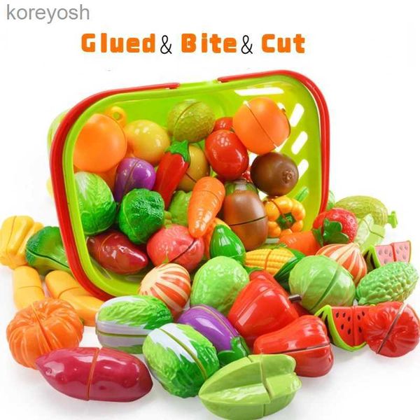 Küchen Spielen Essen Schneiden Obst Gemüse Spielen Kinder Küche DIY Kuchen Spielzeug Schneiden Obst Gemüse Lebensmittel Täuschen Spielset Kinder pädagogische ToysL231104