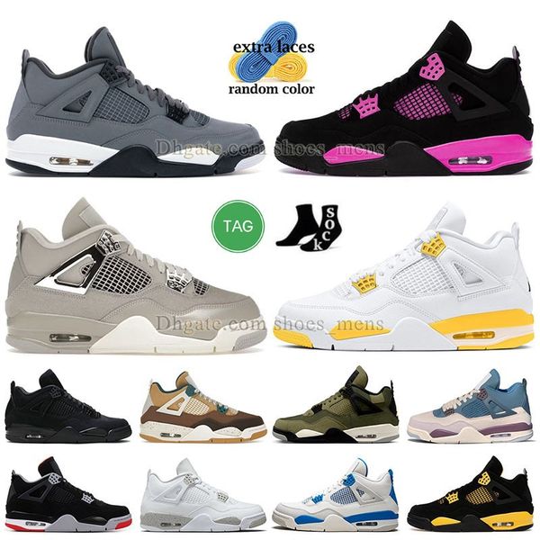 Jumpman 4 4s Basketballschuhe für Männer Frauen OG Gelb Pink Thunder Pine Green Military Black Cat White Oreo Sail Seafoam Cool Grey J4 Frozen Moment Vivid Sulphur Sneaker