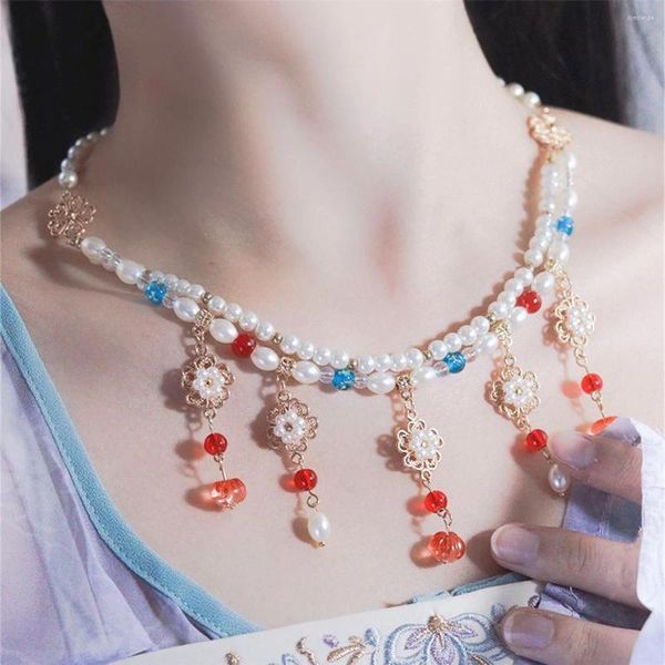 Gargantilha MWSONYA Bohemia Trend Pearl Water Drop Tassel Pingente Mulheres Meninas Moda Metal Neck Chain Party Jewelry