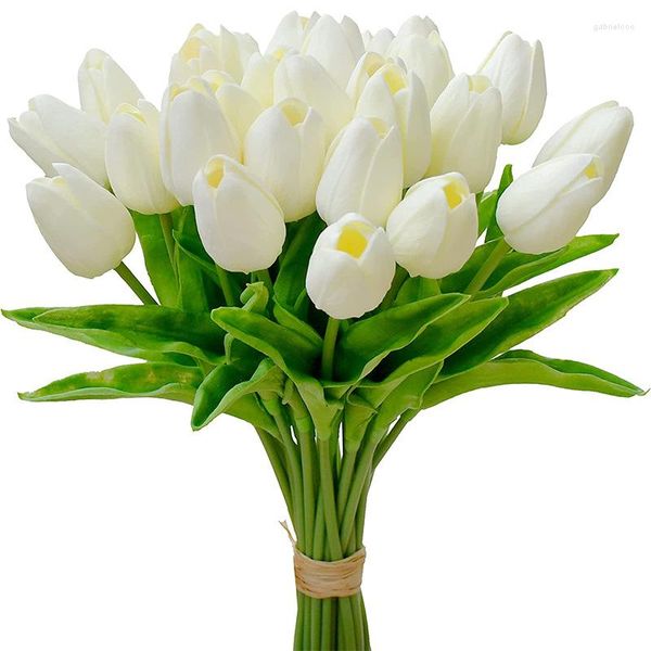 Fiori decorativi 5/10 pezzi Bouquet di tulipani artificiali Schiuma PE Finto giardino domestico Decorazione camera da letto Decorazioni per feste di nozze Fiore
