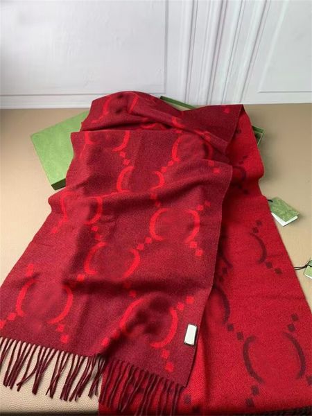 Halssjaal voor heren dames kasjmier sjaal ontwerpers herfst thermische sjaal dik 2 zijden casual formele wintersjaal rood roze zwart trendy warm houden fa07