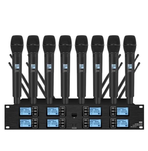 Microfono wireless professionale UHF 8 canali palmare lavalier per spettacoli sul palco per conferenze 2106108881063