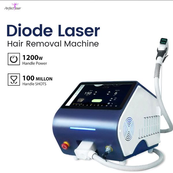 Android System Trio 808nm Diodo a laser a laser sem dor de remoção de cabelo permanente Máquina de deplicação