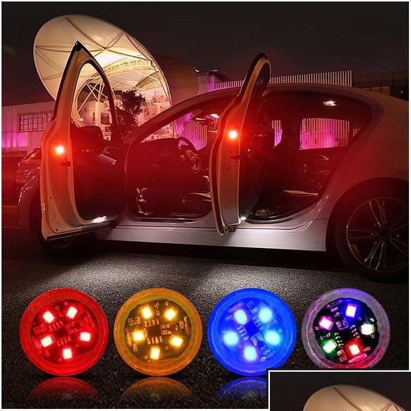 Luci di emergenza per auto Spia per porta lampeggiante Lampada a LED stroboscopica Illuminazione stradale Porte per auto rosse Anti collisione Controllo magnetico Dro Dhypa